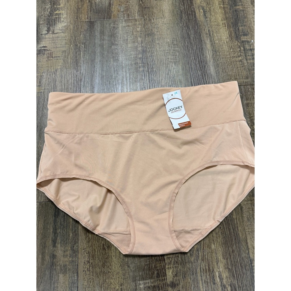 Jockey Skimmies Smoothing Briefs Nude Beige High Rise Panties XXL 9 New